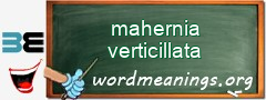 WordMeaning blackboard for mahernia verticillata